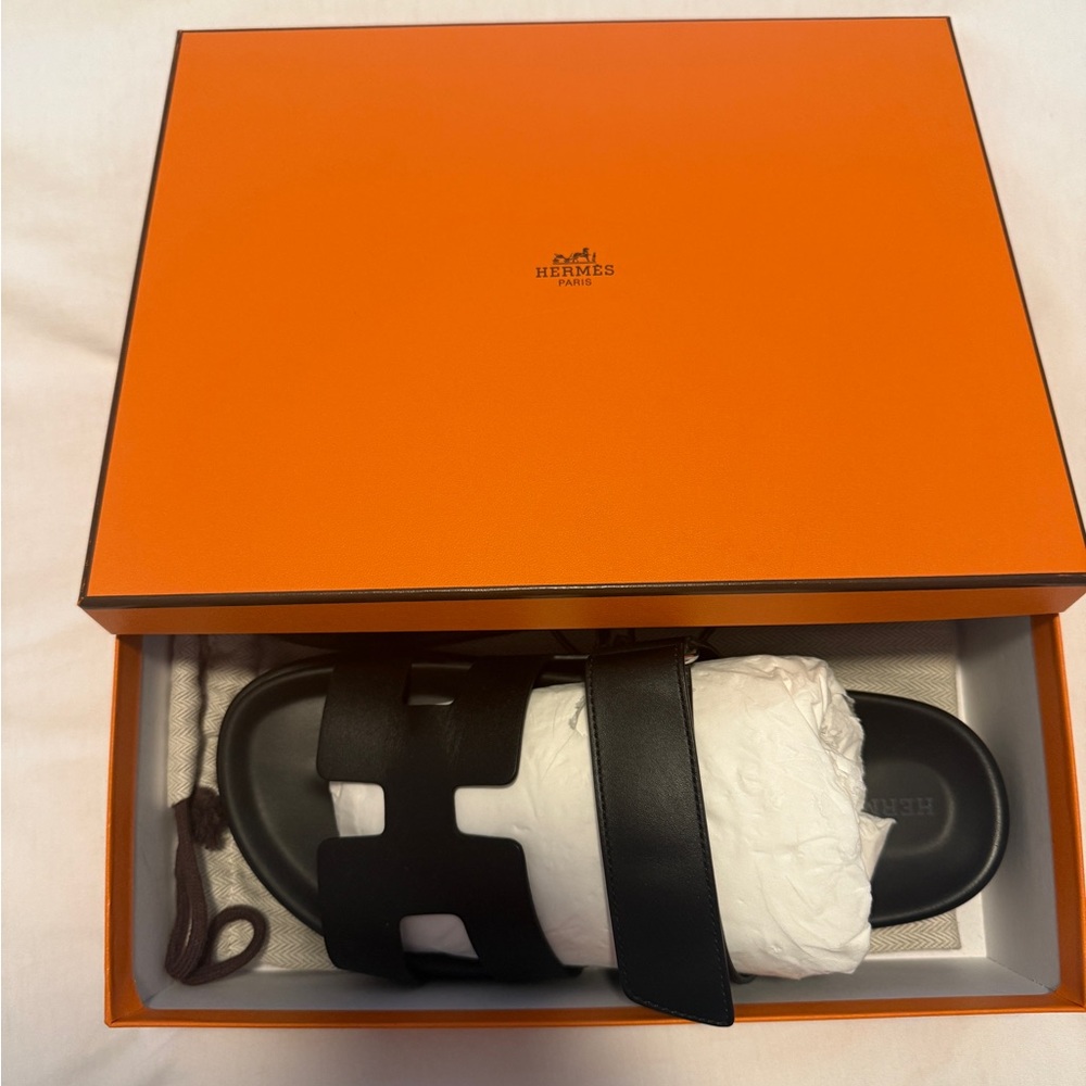 Hermes chypre Black Sandals